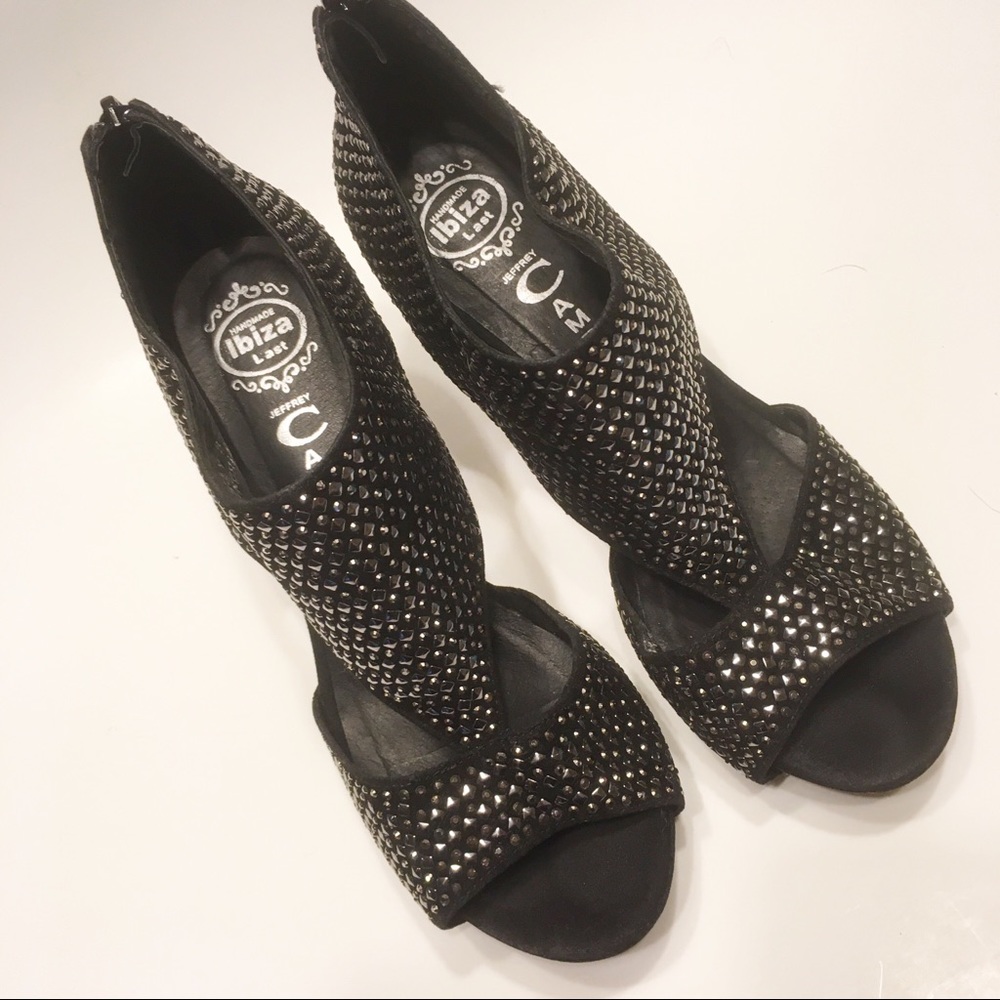 Jeffrey Campbell Rally Black Suede Studded Heels - Picture 3 of 8